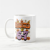 Haunted 67 Meme Six Seven 6-7 Funny Internet Joke  コーヒーマグカップ (左)