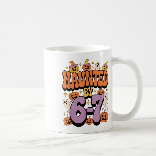 Haunted 67 Meme Six Seven 6-7 Funny Internet Joke  コーヒーマグカップ (右)