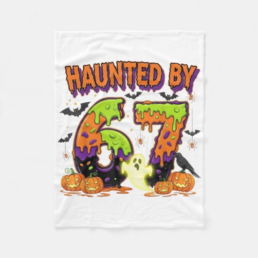 Haunted 67 Meme Six Seven 6-7 Funny Internet Joke  フリースブランケット (正面)
