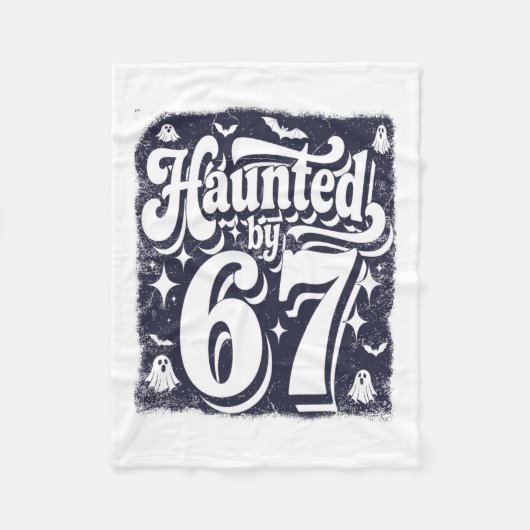 Haunted 67 Meme Six Seven 6-7 Funny Internet Joke  フリースブランケット (正面)