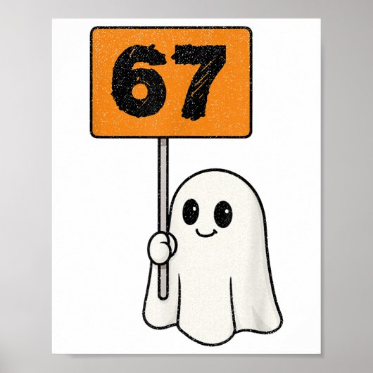 Haunted 67 Meme Six Seven 6-7 Funny Internet Joke  ポスター (正面)