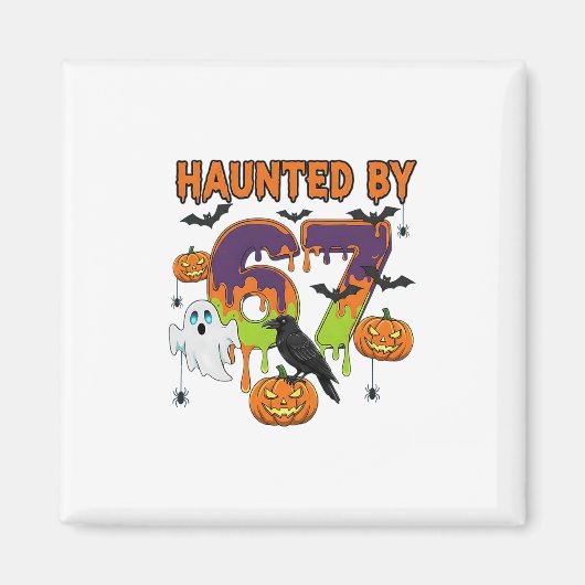 Haunted 67 Meme Six Seven 6-7 Funny Internet Joke  マグネット (正面)