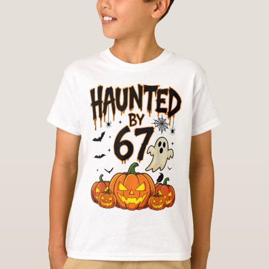 Haunted 67 Meme Six Seven 6-7 Funny Internet Joke Tシャツ (正面)