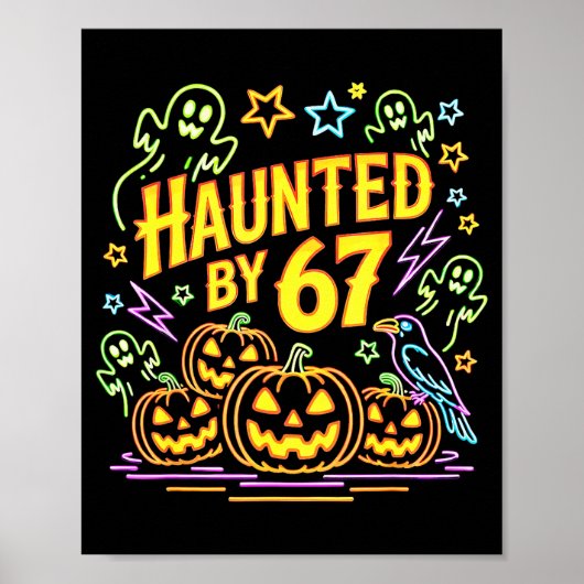 Haunted By 67 Funny Ghost And Pumpkin Halloween  ポスター (正面)