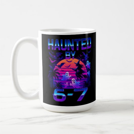 Haunted by 67 Funny Halloween Meme コーヒーマグカップ (左)