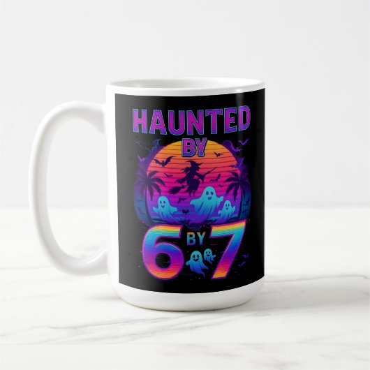 Haunted by 67 Funny Halloween Meme コーヒーマグカップ (左)
