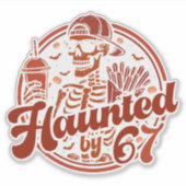 Haunted By 67 Funny Halloween Six Seven 67 Meme シール (正面)