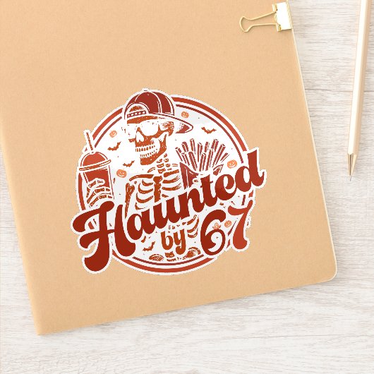 Haunted By 67 Funny Halloween Six Seven 67 Meme シール (ノートブック)