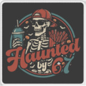 Haunted By 67 Funny Halloween Six Seven 67 Meme シール (正面)