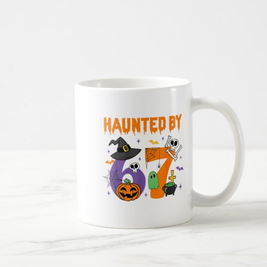 Haunted By 67 – Funny Six Seven Meme 6 7 Halloween コーヒーマグカップ (右)