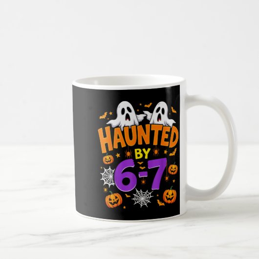 Haunted By 67 Funny Six Seven Meme Pumpkin Ghost H コーヒーマグカップ (右)