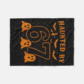 Haunted By 67 Meme Halloween Ghost Graphic  フリースブランケット (正面(横))
