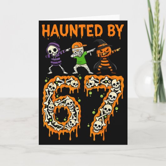 Haunted By 6-7 Halloween Skeleton Dabbing Meme Men カード (正面)