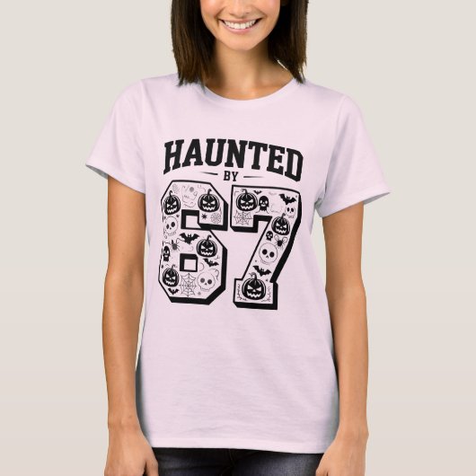 Haunted by 6 7 haloowen spooky gifts for men tシャツ (正面)