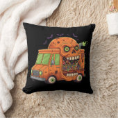 Haunted Candy Truck Ride – Creepy Halloween Skull  クッション (ブランケット)