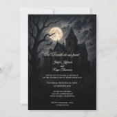 Haunted Castle Gothic Halloween wedding invitation 招待状 (正面)