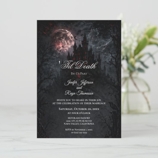 Haunted Castle Gothic wedding invitation 招待状 (スタンド正面)