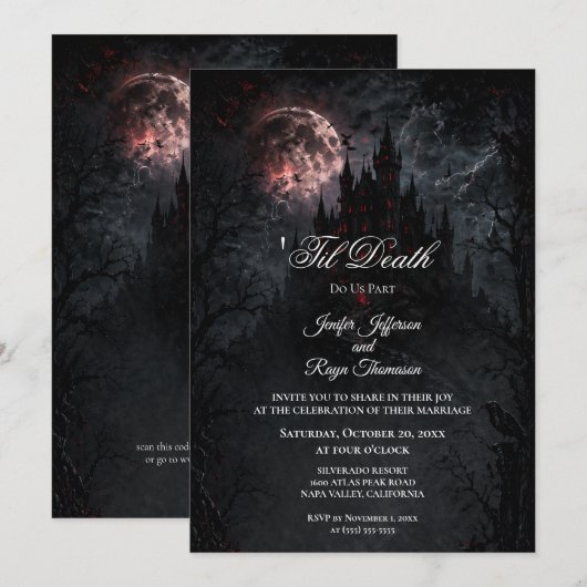Haunted Castle Gothic wedding invitation 招待状 (正面/裏面)