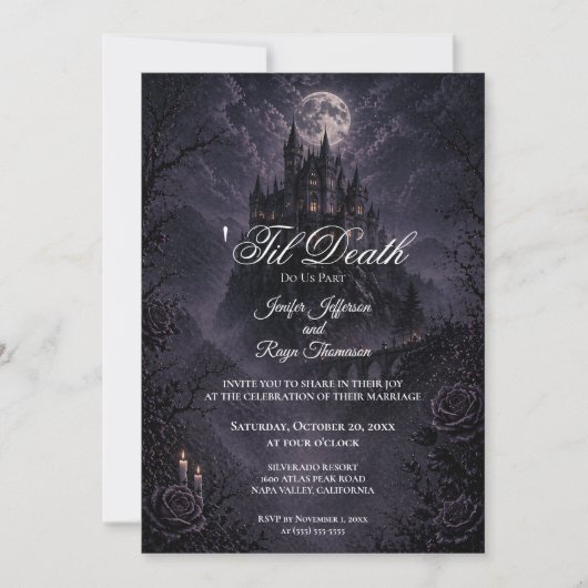 Haunted Castle Gothic wedding invitation 招待状 (正面)
