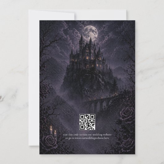Haunted Castle Gothic wedding invitation 招待状 (裏面)