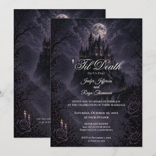 Haunted Castle Gothic wedding invitation 招待状 (正面/裏面)