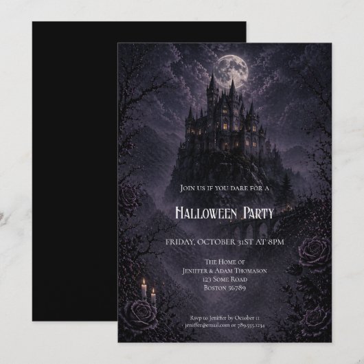 Haunted Castle Halloween Party invitation 招待状 (正面/裏面)