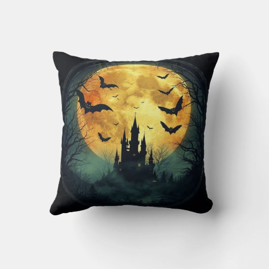 Haunted Castle Halloween Pillow クッション (裏面)