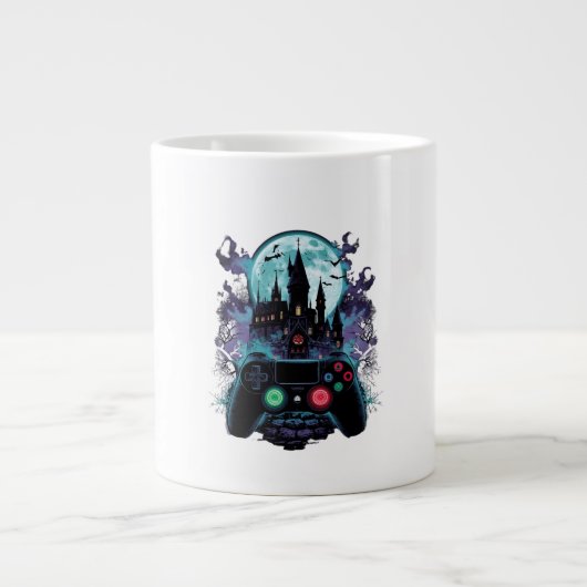 Haunted Castle Horror Gamer Design Mug ジャンボコーヒーマグカップ (正面)