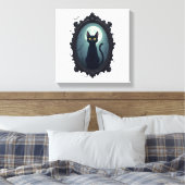 Haunted Cat Mirror キャンバスプリント (インサイチュ (寝室))