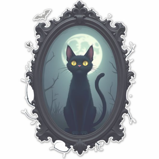 Haunted Cat Mirror シール (正面)