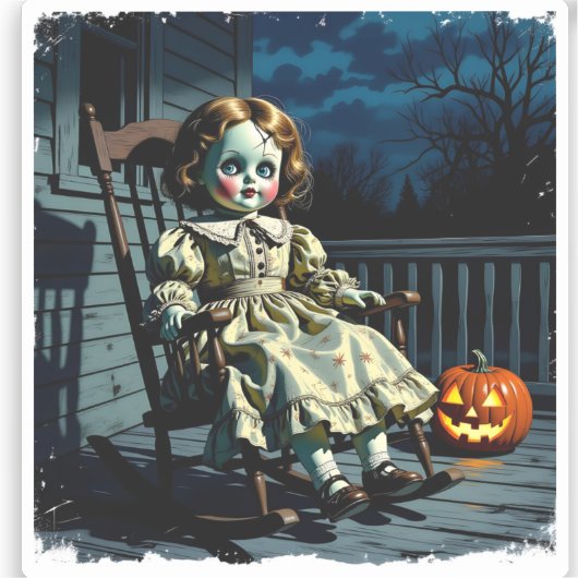 Haunted Doll and Halloween Pumpkin シール (正面)