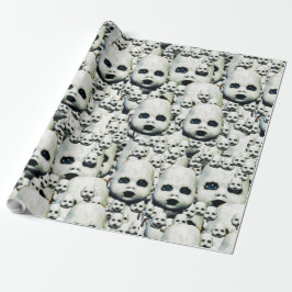 Haunted doll head art wrapping paper ラッピングペーパー