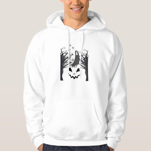 Haunted Forest Ghost Silhouette Men’s Hoodie | Dar パーカ (正面)
