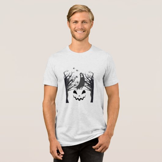 Haunted Forest Ghost Silhouette T-Shirt | Dark Min トライブレンドＴシャツ (正面全面)