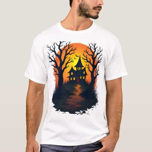 Haunted Forest � Spooky Halloween Nature Tee Tシャツ (正面)