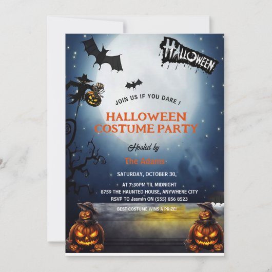 Haunted Halloween Costume Party Invitation  招待状 (正面)