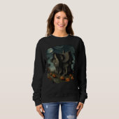 Haunted Halloween House with Pumpkins & Full Moon スウェットシャツ (正面フル)