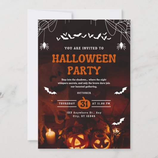 Haunted Halloween Party Invitation 招待状 (正面)