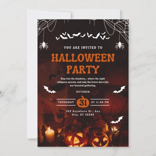 Haunted Halloween Party Invitation 招待状 (裏面)