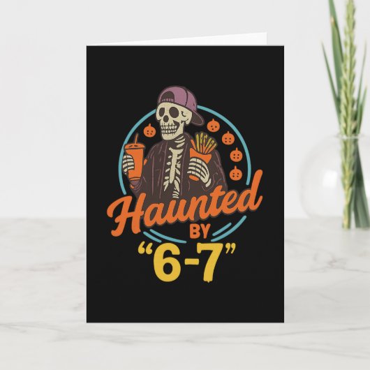 Haunted Halloween Skeleton Haunted Six Seven Numbe カード (正面)