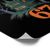 Haunted Halloween Skeleton Haunted Six Seven Numbe ポスター (角)