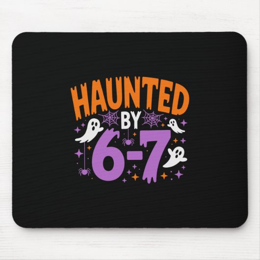 Haunted Halloween Skeleton Haunted Six Seven Numbe マウスパッド (正面)