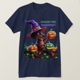 Haunted Harvest – Witchy Dachshund Halloween Garde Tシャツ