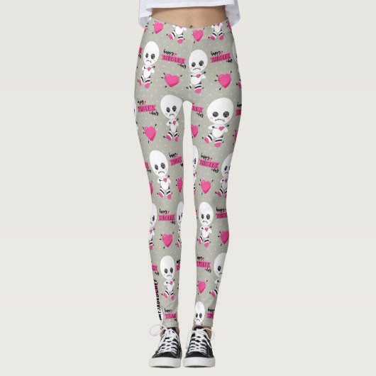 Haunted Heart: Voodoo Doll & Hearts Leggings レギンス (正面)