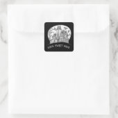 Haunted House and Bats Halloween  スクエアシール (バッグ)