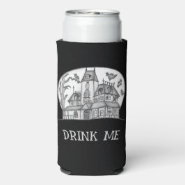 Haunted House and Bats Halloween  スリム缶クーラー