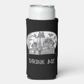 Haunted House and Bats Halloween  スリム缶クーラー (Seltzer正面)