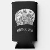 Haunted House and Bats Halloween  スリム缶クーラー (正面)