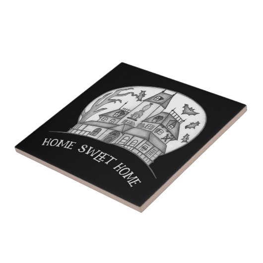 Haunted House and Bats Halloween  タイル (側面)