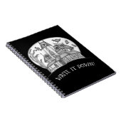 Haunted House and Bats Halloween  ノートブック (右側)